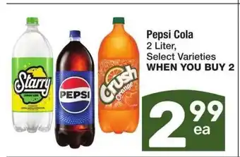 Albertsons Pepsi Cola - 2 Liter, Select Varieties offer