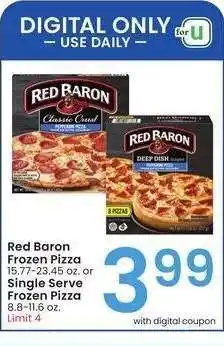 Albertsons Red Baron Frozen Pizza 15.77-23.45 oz. or Single Serve Frozen Pizza 8.8-11.6 oz offer