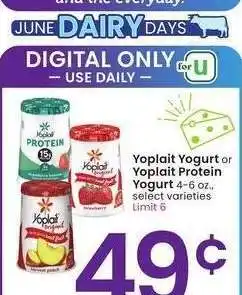 Albertsons Yoplait Yogurt or Yoplait Protein Yogurt - 4-6 oz., select varieties offer