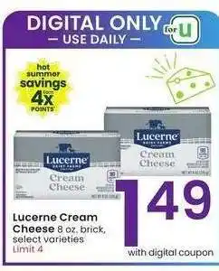 Albertsons Lucerne Cream Cheese - 8 oz. brick, select varieties offer