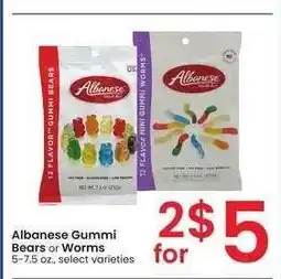 Albertsons Albanese Gummi Bears Or Worms - 5-7.5 oz., select varieties offer