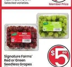 Albertsons Signature Farms Red or Green Seedless Grapes - 2 lb. clamshell offer