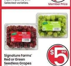 Albertsons Signature Farms Red or Green Seedless Grapes - 2 lb. clamshell offer
