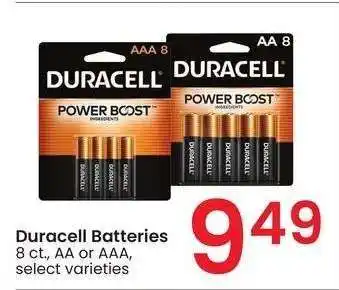 Albertsons Duracell Batteries - 8 ct., AA or AAA, select varieties offer