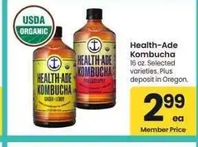 Albertsons Health-Ade Kombucha - 16 oz. Selected varieties offer