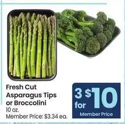 Albertsons Fresh Cut Asparagus Tips or Broccolini - 10 oz. Member Price: $3.34 ea offer
