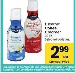 Albertsons Lucerne Coffee Creamer - 32 oz. Selected varieties offer
