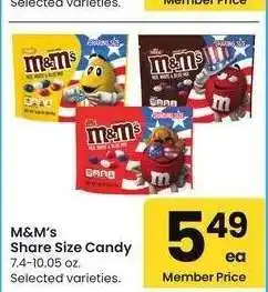 Albertsons M&M'S Share Size Candy - 7.4-10.05 oz. Selected varieties offer