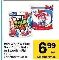 Albertsons Red, White & Blue Sour Patch Kids or Swedish Fish - 1.8 lb. Selected varieties offer