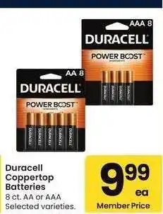 Albertsons Duracell Coppertop Batteries* - 8 ct. AA or AAA Selected varieties offer