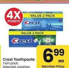 Albertsons Crest Toothpaste - Twin pack. Selected varieties offer