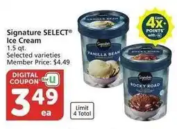 Albertsons Signature SELECT Ice Cream - 1.5 qt. Selected varieties Member Price: $4.49 offer