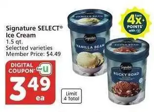 Albertsons Signature SELECT Ice Cream - 1.5 qt. Selected varieties Member Price: $4.49 offer
