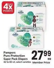 Albertsons Pampers Pure Protection Super Pack Diapers - 42 to 82 - ct, select varieties offer