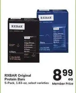 Albertsons RXBAR Original Protein Bars - 5-Pack, 1.83-oz, select varieties offer