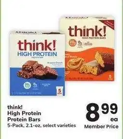Albertsons think! High Protein Protein Bars - 5-Pack, 2.1-oz, select varieties offer