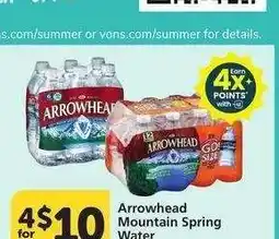 Albertsons Arrowhead Mountain Spring Water - 6 pack, 16.9 oz. or 12 pack, 12 oz offer