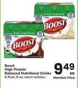 Albertsons Boost High Protein Balanced Nutritional Drinks - 6-Pack, 8-oz, select varieties offer