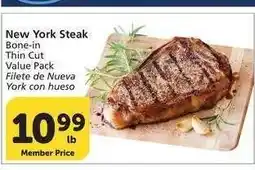 Albertsons New York Steak - Bone-in Thin Cut Value Pack offer
