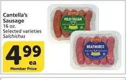 Albertsons Cantella's Sausage - 16 oz. Selected varieties offer