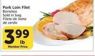 Albertsons Pork Loin Filet - Boneless Sold in bag offer
