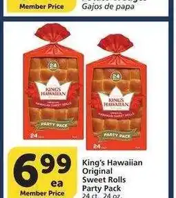 Albertsons King's Hawaiian Original Sweet Rolls Party Pack - 24 ct., 24 oz offer