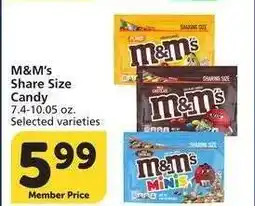 Albertsons M&M'S Share Size Candy - 7.4-10.05 oz. Selected varieties offer