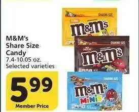 Albertsons M&M'S Share Size Candy - 7.4-10.05 oz. Selected varieties offer