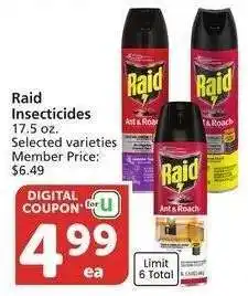 Albertsons Raid Insecticides - 17.5 oz. Selected varieties Member Price: $6.49 offer