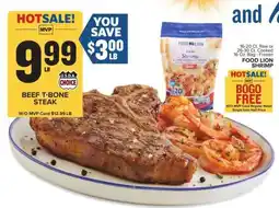 Food Lion Beef T-Bone Steak offer