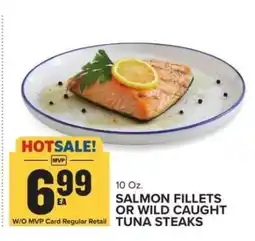 Food Lion Salmon Fillets or Wild Caught Tuna Steaks offer