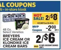 Food Lion Breyers Ice Cream or Klondike Ice Cream Bars offer