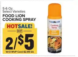 Food Lion FOOD LION COOKING SPRAY offer