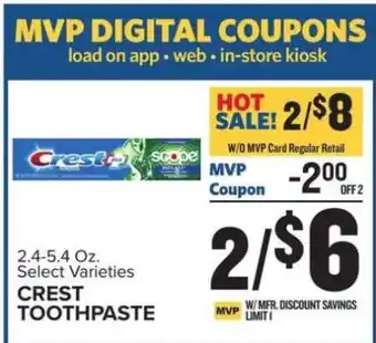 Food Lion Crest Toothpaste offer