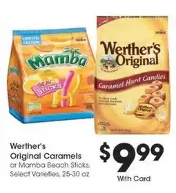 Kroger Werther's Original Caramels or Mamba Beach Sticks offer