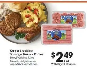 Kroger Kroger Breakfast Sausage Links or Patties offer