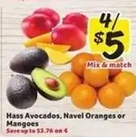 Winn Dixie Hass Avocados, Navel Oranges or Mangoes offer