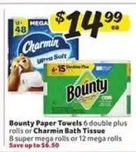 Winn Dixie Bounty Paper Towels or Charmin Bath Tissue offer