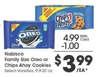 Kroger Nabisco Family Size Oreo or Chips Ahoy! Cookies offer
