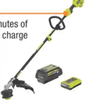 The Home Depot RYOBI 40V 15 String Trimmer 4.0Ah Kit offer
