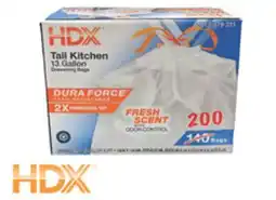 The Home Depot HDX 200-Count 13-Gallon Dura Force Drawstring Kitchen Bags offer
