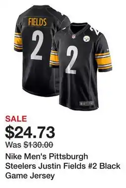 Dick's Sporting Goods Nike Men's Pittsburgh Steelers Justin Fields #2 Black Game Jersey offer