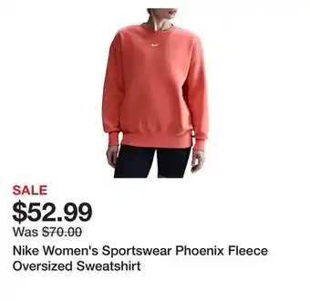 Dick's Sporting Goods Nike Women's Sportswear Phoenix Fleece Oversized Sweatshirt offer