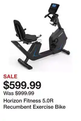Dick's Sporting Goods Horizon Fitness 5.0R Recumbent Exercise Bike offer