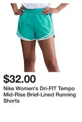 Dick's Sporting Goods Nike Women's Dri-FIT Tempo Mid-Rise Brief-Lined Running Shorts offer