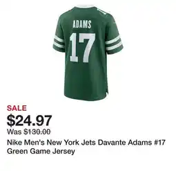 Dick's Sporting Goods Nike Men's New York Jets Davante Adams #17 Green Game Jersey offer