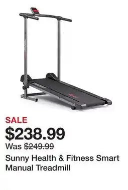 Dick's Sporting Goods Sunny Health & Fitness Smart Manual Treadmill offer