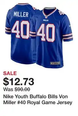 Dick's Sporting Goods Nike Youth Buffalo Bills Von Miller #40 Royal Game Jersey offer