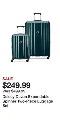 Kohl's Delsey Devan Expandable Spinner Two-Piece Luggage Set offer