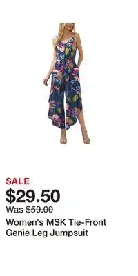 Kohl's Women's MSK Tie-Front Genie Leg Jumpsuit offer